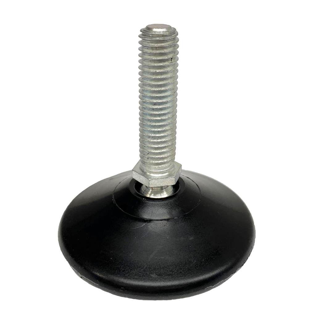 M10x37 Zinc plated tilting levelling foot with 55mm plastic base 250kg