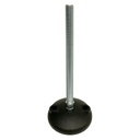 M12x150 Zinc plated tilting levelling foot, 80mm plastic base with holes 750kg