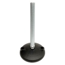 M16x150 Zinc plated tilting levelling foot 100mm plastic base with fixing holes 900kg