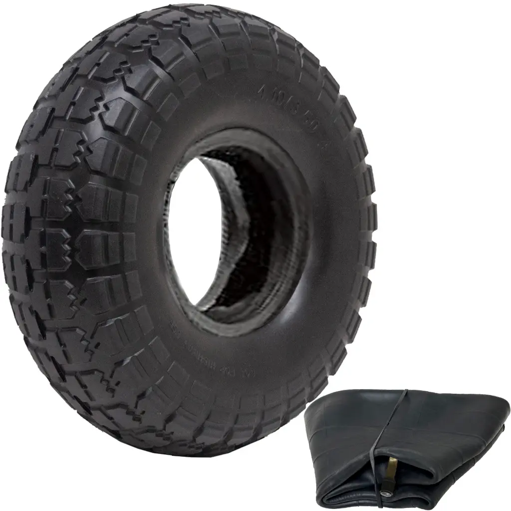 4.10/3.50-4 4ply Block tyre & tube set (TR87)