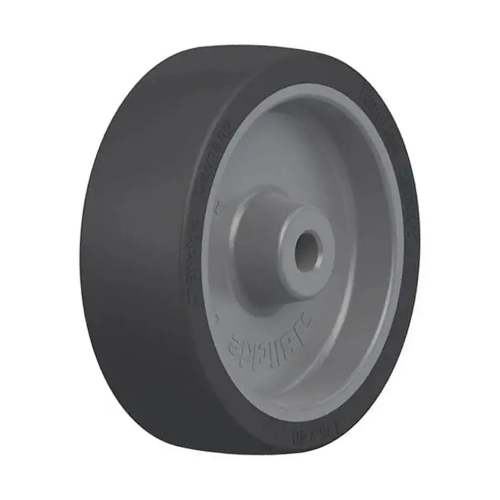 POSI 125/12G  Wheel series 125mm black heat resistant silicone rubber on thermoplastic centre (-25°C - +250°C) 12mm bore hub length 45mm plain bearing 120kg