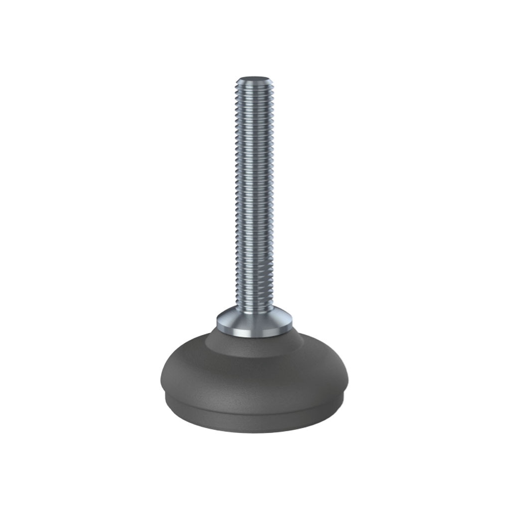 M12x70 Stainless steel levelling foot 60mm plastic base 1500kg AISI 304/A2