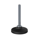 M12x100 Stainless steel levelling foot 80mm plastic base 1000kg AISI 304/A2