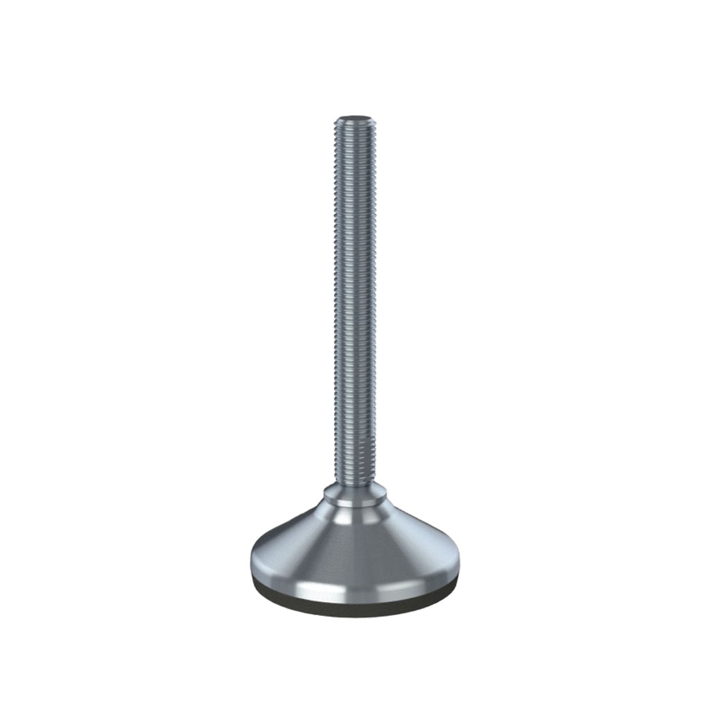 M16x150 Stainless levelling foot 80mm stainless base with anti-vibration rubber pad 1500kg AISI 304/A2