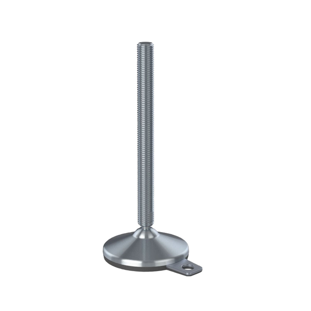M20x230 Stainless steel levelling foot 105mm stainless base & fixing hole with anti-vibration rubber pad 2200kg AISI 304/A2