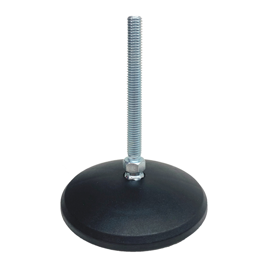 M10x90 Zinc plated tilting levelling foot with 100mm plastic base 470kg