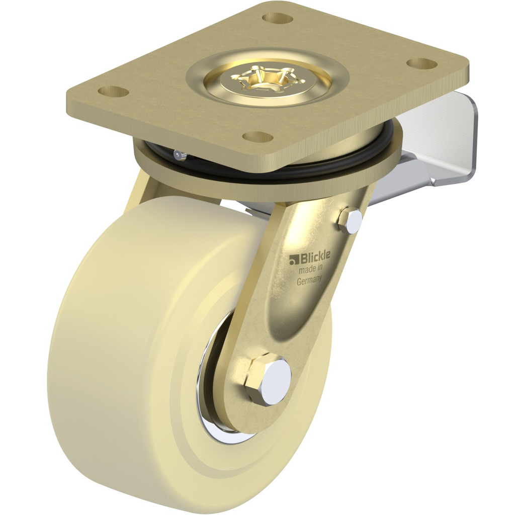 LS-GSPO 125K-ST 125mm swivel/brake top plate 140x110mm castor with cast nylon ball bearing wheel 1750kg.
