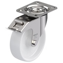 300SS series 125mm stainless steel swivel/brake top plate 100x85mm castor with nylon plain bearing wheel 150kg
