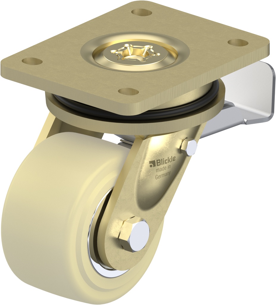 LS-GSPO 101K-ST 100mm swivel/brake top plate 140x110mm castor with cast nylon ball bearing wheel 1500kg.