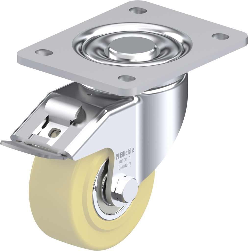 LH-GSPO 100K-3-FI 100mm swivel/brake top plate 140x110mm castor with cast nylon ball bearing wheel 700kg.
