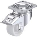 LH-SPO 80G-FI 80mm swivel/-FI brake top plate 100x85mm castor with nylon plain bearing wheel 350kg.