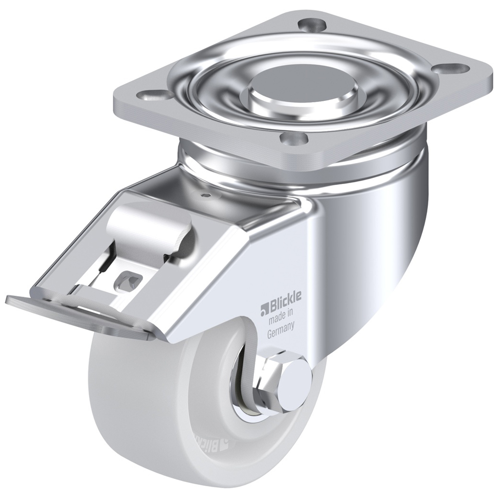 LH-SPO 80K-FI 80mm swivel/-FI brake top plate 100x85mm castor with nylon ball bearing wheel 350kg.