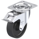 LI-POHI 100G-FI, 100mm swivel/brake top plate 100x85mm castor with heat resistant thermoplastic plain bearing wheel 120kg.