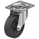 LIX series 100mm stainless steel swivel top plate 100x85mm castor with heat resistant thermoplastic (-25°C - +250°C) plain bearing wheel 120kg