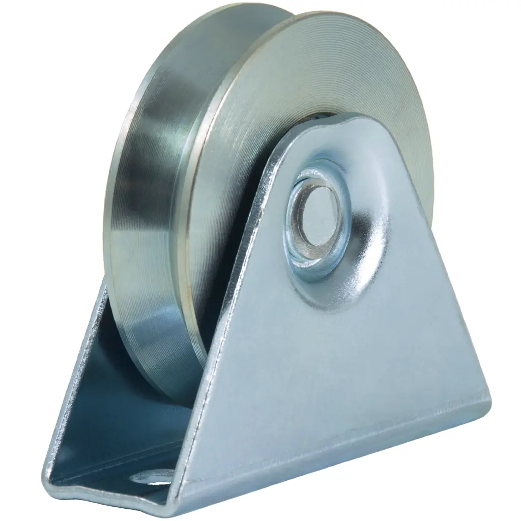 80mm V-groove wheel in fixed bracket