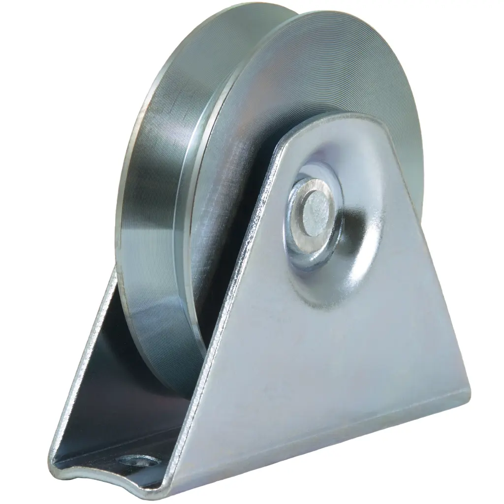100mm V-groove wheel in fixed bracket