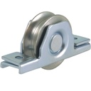 50mm Round groove wheel in 2-hole support bracket
