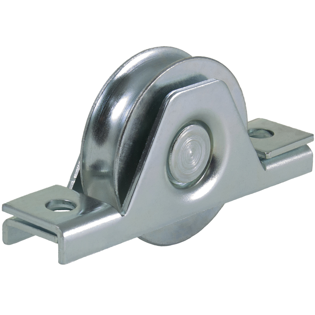 60mm Round groove wheel in 2-hole support bracket
