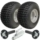 ATV Trailer Kit, 18x9.50-8 4pr P322 Knobby tyre, Hub/stub axle 35x35mm, pressed hitch, 200kg load capacity