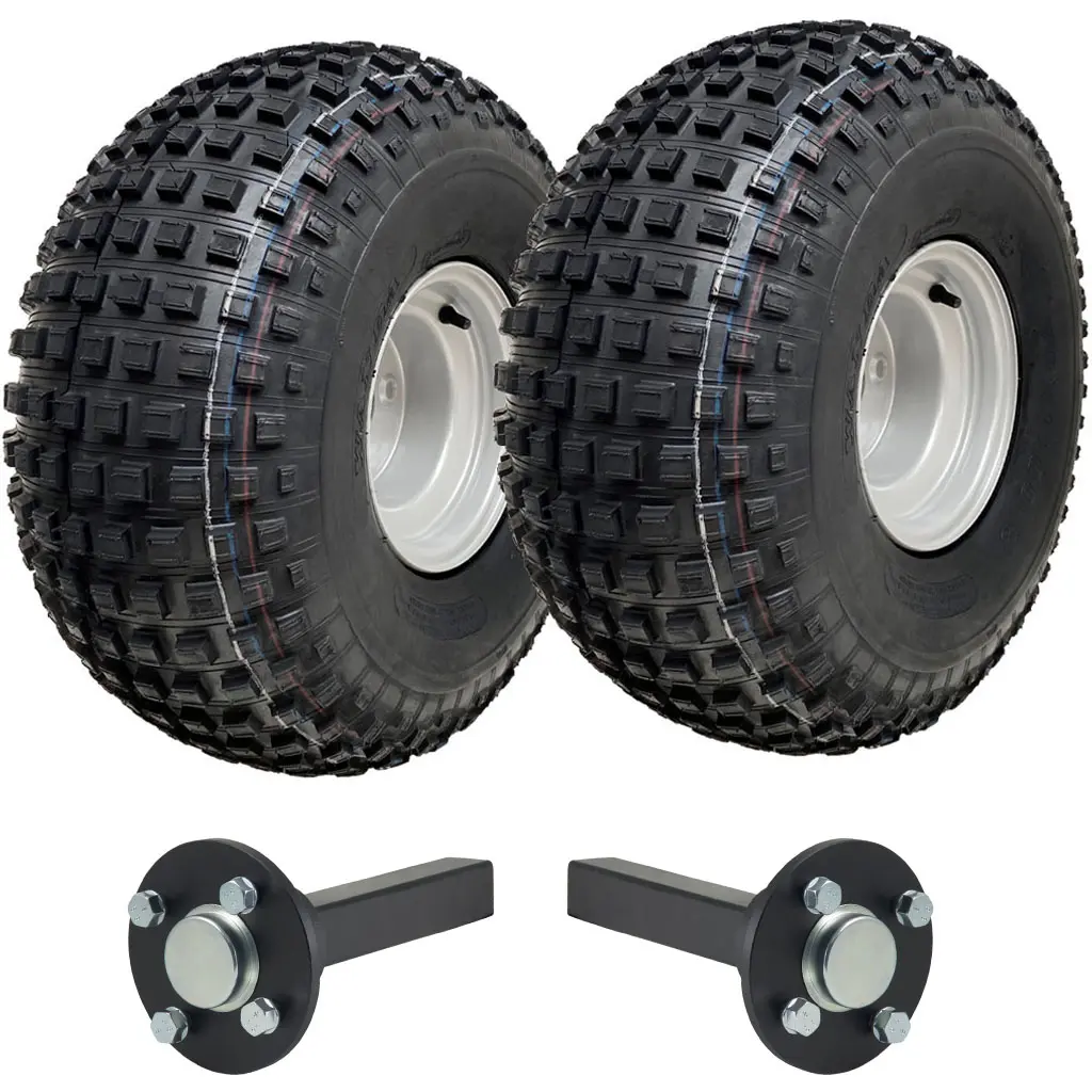 ATV Trailer Kit, 22x11.00-8 4pr P323 Knobby tyre, Hub/stub axle 35x35mm, no hitch, 310kg load capacity