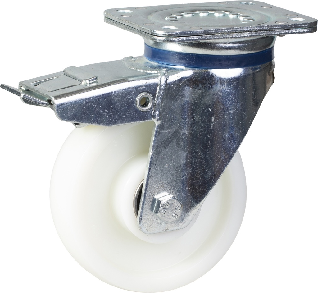 800 series 150mm swivel/brake top plate 135x110mm castor with nylon ball bearing wheel 750kg