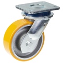 1500 series 150mm swivel top plate 135x110mm castor with polyurethane on cast iron centre ball bearing wheel 800kg