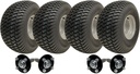 Set of 4 - 20x10.00-8 4ply P332 GRASS on 4/100 rim & Hub & Stub axle 4/100 M12stud 40x40 (Extra heavy duty ATV trailer quad trailer kit 1800kg Twin axle No Hitch)