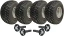 Set of 4 - 20x10.00-8 4ply P332 GRASS on 4/100 rim & Hub & Stub axle 4/100 M12stud 40x40 (Extra heavy duty ATV trailer quad trailer kit 1800kg Twin axle No Hitch)
