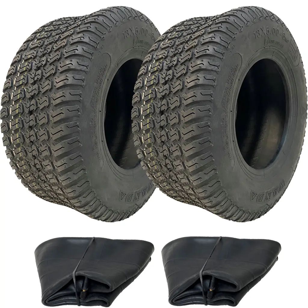 Set of 2 - 13x5.00-6 4pr Wanda P332 Grass tyre TL & 13x5.00-6 TR13 Tube