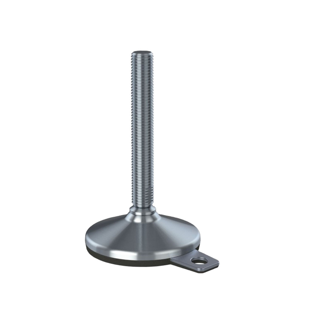 M20x150 Stainless steel levelling foot 105mm stainless base & fixing hole with anti-vibration rubber pad 2200kg AISI 304/A2