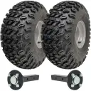 Set of 2 - 22x11.00-8 4ply P334 UTILITY on 4/100 RIM & Hub & Stub axle 4/100 M12stud 40x40 High speed (waterproof)