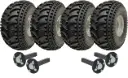 Set of 4 - 22x11.00-8 P308 ATV tyre on 4/100mm Rim & hub & stub axle 4/100 M12 35x35mm