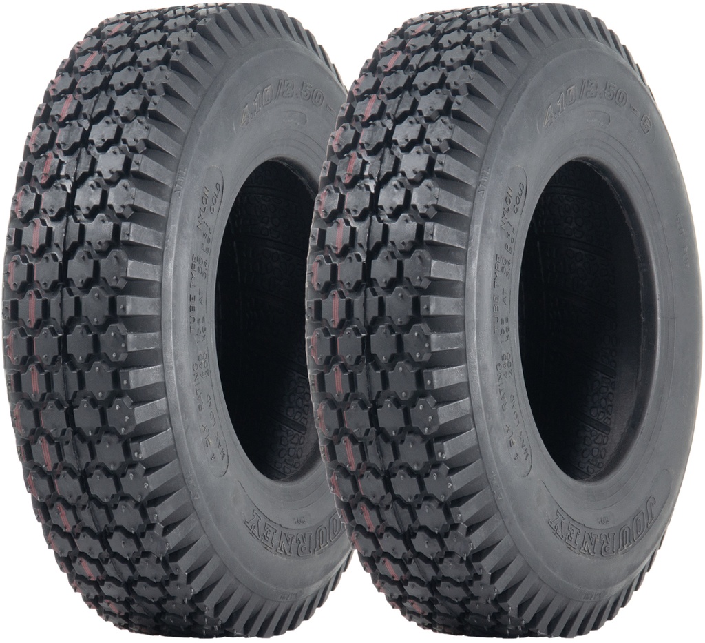 Set of 2 - 4.10/3.50-6 4pr Wanda P605 block tyre Tube Type