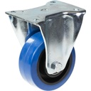 800 series 125mm fixed top plate 135x114mm castor with blue elastic rubber on nylon centre ball bearing wheel 250kg