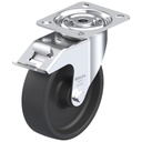 LI-POHI 125G-FI, 125mm swivel/brake top plate 100x85mm castor with heat resistant thermoplastic plain bearing wheel 150kg.