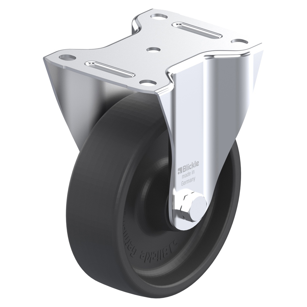 B-POHI 150G, 150mm fixed  top plate 140x110mm castor with heat resistant thermoplastic plain bearing wheel 300kg.