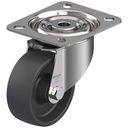 LIX series 80mm stainless steel swivel top plate 100x85mm castor with heat resistant thermoplastic ( -25°C - +250°C) plain bearing wheel 100kg