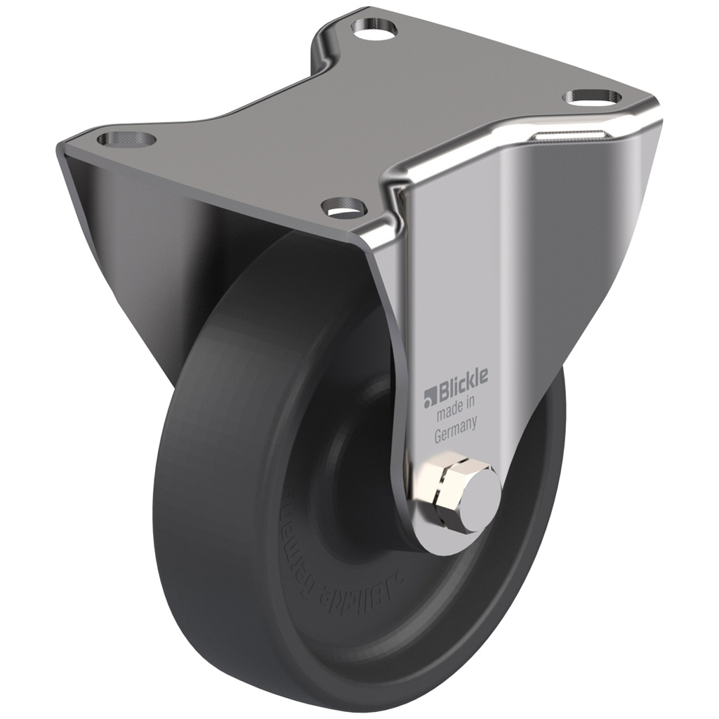 LIX series 100mm stainless steel fixed top plate 100x85mm castor with heat resistant thermoplastic (-25°C - +250°C) plain bearing wheel 120kg