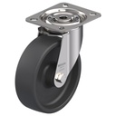LIX series 125mm stainless steel swivel top plate 100x85mm castor with heat resistant thermoplastic (-25°C - +250°C) plain bearing wheel 150kg
