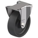 LIX series 125mm stainless steel fixed top plate 100x85mm castor with heat resistant thermoplastic (-25°C - +250°C) plain bearing wheel 150kg