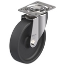LIX series 200mm stainless steel swivel top plate 140x110mm castor with heat resistant thermoplastic (-25°C - +250°C) plain bearing wheel 350kg