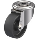 LIXR series 80mm stainless steel swivel bolt hole 13mm castor with heat resistant thermoplastic (-25°C - +250°C) plain bearing wheel 100kg