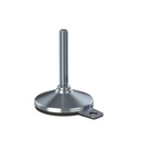 M16x100 Stainless steel levelling foot 105mm stainless base & fixing hole with anti-vibration rubber pad 2200kg AISI 304/A2