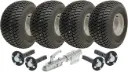 Set of 4 - 20x10.00-8 4ply P332 GRASS on 4/100 & Hub & Stub axle 4/100 M12stud  40x40 High speed (waterproof) & SPP Swivel hitch 1700kg (off-road use)