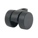 GRX30 Series 2x30mm black twin wheel castor with black nylon wheels, no fitting