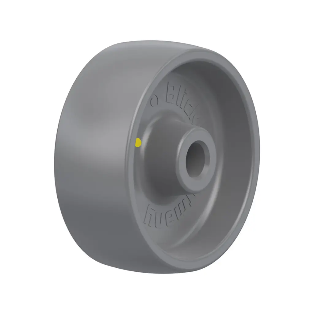 PO 80/12G-ELS Wheel series 80mm electrically conductive grey nylon 12mm bore hub length 35mm plain bearing 220kg