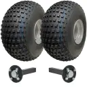 ATV Trailer Kit, 25x12.00-9 4pr P318 Knobby tyre, Hub/stub axle 35x35mm, no hitch, 390kg load capacity