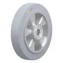 ALEV 200/20K-SG-AS Wheel series 200mm antistatic grey elastic rubber on aluminium centre 20mm bore hub length 60mm ball bearings 450kg