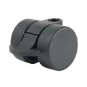GRX38 Series 2x38mm black twin wheel castor with foot brake, no fitting, black nylon wheels
