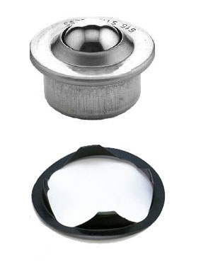 Ball transfer unit 22mm zinc 'drop-in' with spring fitting